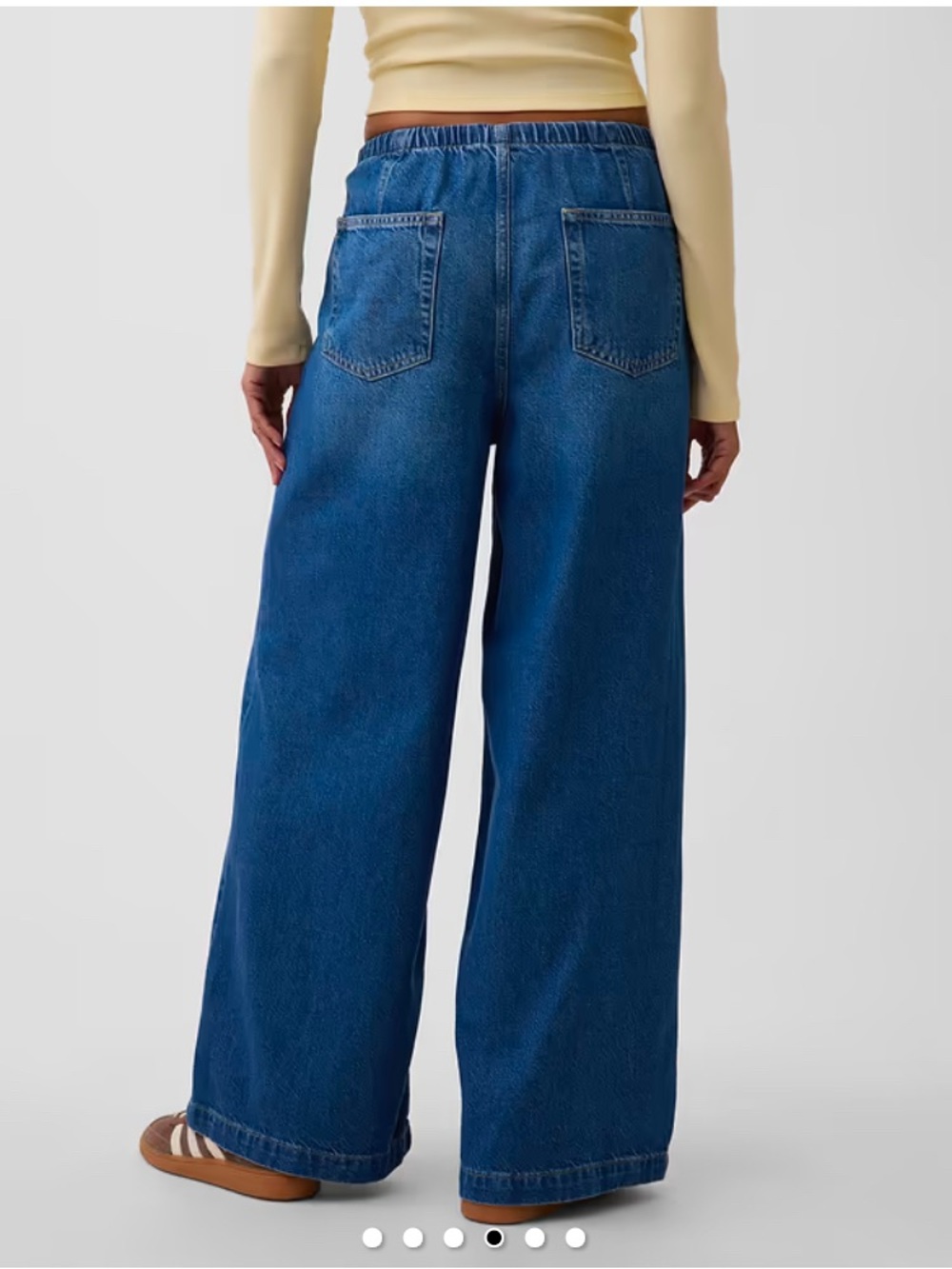NWT. GAP Wide-Leg Denim Jeans in Deep Blue with Elastic Waist